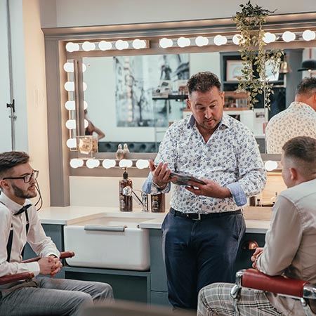 Barber staff meeting