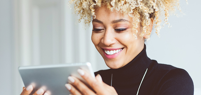 Lady on tablet